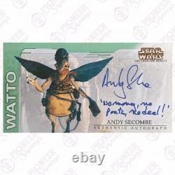 Star Wars'Watto' Custom Trading Card signed by Andy Secombe with Quote CoA