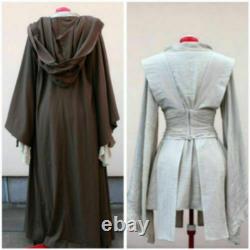 Star Wars cosplay Female Jedi Padawan Dres Uniform cape set custom made costume