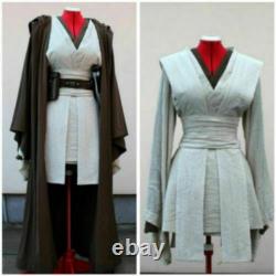 Star Wars cosplay Female Jedi Padawan Dres Uniform cape set custom made costume