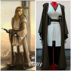 Star Wars cosplay Female Jedi Padawan Dres Uniform cape set custom made costume