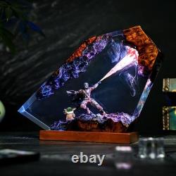 The Mandalorian Diorama Night Light, Custom Star Epoxy Lamp, Resin Night Light