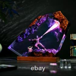 The Mandalorian Diorama Night Light, Custom Star Epoxy Lamp, Resin Night Light