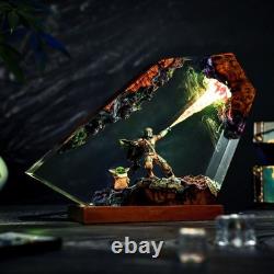 The Mandalorian Diorama Night Light, Custom Star Epoxy Lamp, Resin Night Light