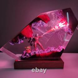 The Mandalorian Diorama Night Light, Custom Star Epoxy Lamp, Resin Night Light
