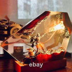 The Mandalorian Diorama Night Light, Custom Star Epoxy Lamp, Resin Night Light
