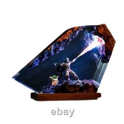 The Mandalorian Diorama Night Light, Custom Star Epoxy Lamp, Resin Night Light