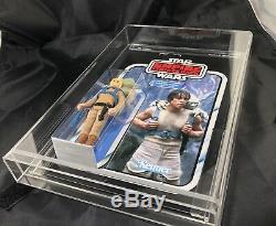 Vintage Star Wars 1980 Master Yoda & Luke Action Figures on custom 48 Back Card