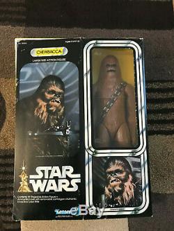 Vintage Star Wars Chewbacca 12 inch LSAF MIB with custom acrylic case