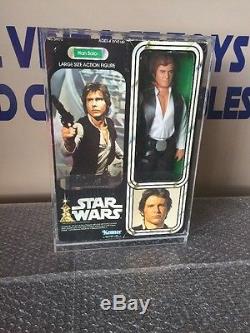 Vintage Star Wars La Guerre Des Etoiles 12 Han Solo MIB Custom Acrylic Case