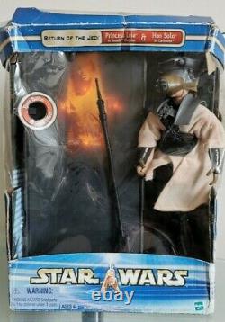 Vintage Star Wars Princess Leia as Boushh Figure 12 & Light up Carbonised Solo