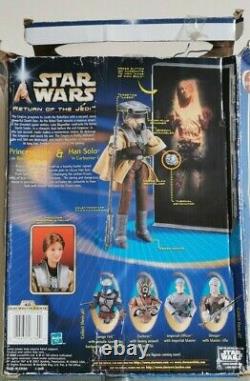 Vintage Star Wars Princess Leia as Boushh Figure 12 & Light up Carbonised Solo