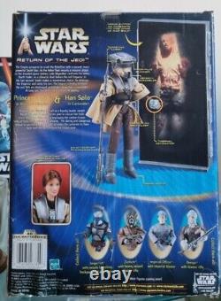 Vintage Star Wars Princess Leia as Boushh Figure 12 NEW & Light up Carbon Solo