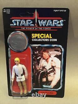 Vintage Style Custom Star Wars Droids Backing Card & Coin. Luke Skywalker