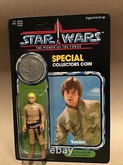 Vintage Style Custom Star Wars POTF Backing Card & Coin Luke Skywalker Bespin