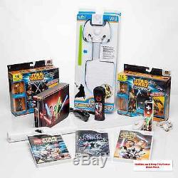 Wii Console customised STAR WARS 2 PLAYER Bundle =Force/Clone/Lego/2 Lightsabers